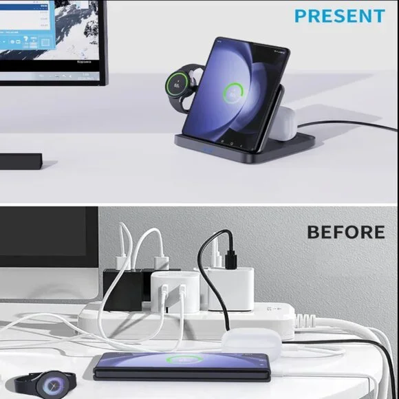 3 In 1 Foldable Wireless Fast Charger Stand - Picture 7 of 10